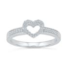 Womens Diamond White 10k Gold Delicate Ring