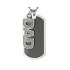Mens Stainless Steel Dog Tag And Dad Charm Pendant