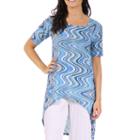24/7 Comfort Apparel Asymmetrical Swirl Tunic Top