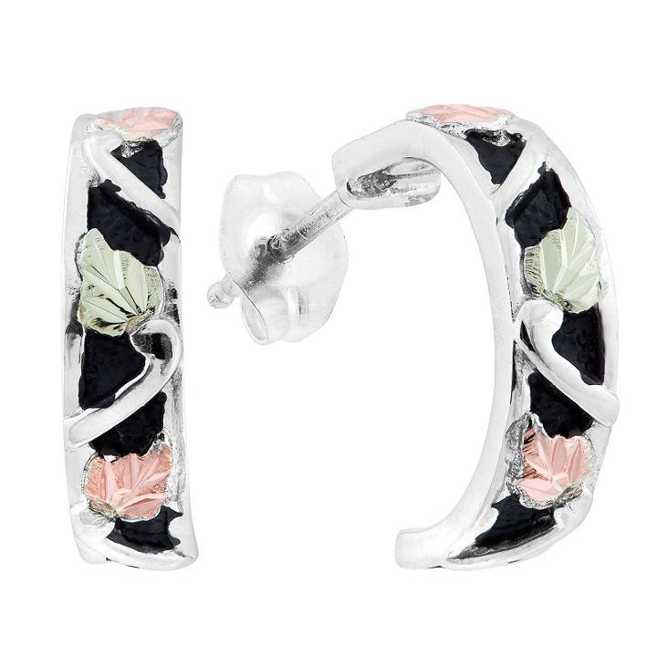 Black Hills Gold Sterling Silver Hoop Earrings
