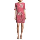 Worthington Woven Short Sleeve Shirt Dress W/ Hardware