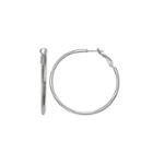 Silver Reflections Silver Plated 30mm Polished Pure Silver Over Brass 30mm Round Hoop Earrings