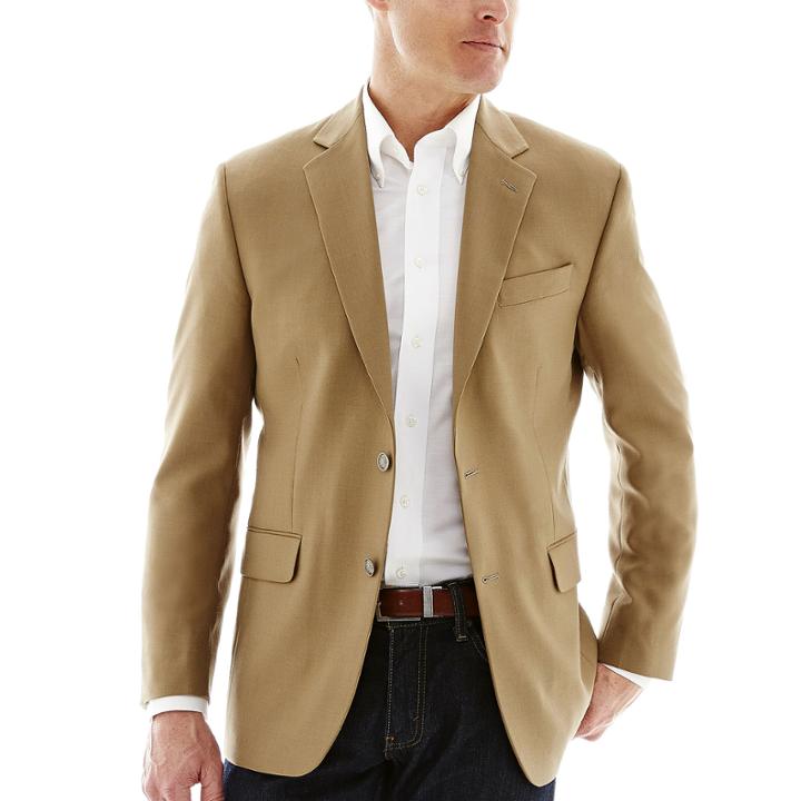 Stafford Executive Tan Hopsack Blazer - Classic