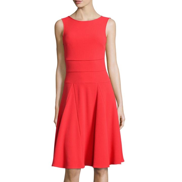 Nicole By Nicole Miller Sleeveless Textured Fit-and-flare Dress