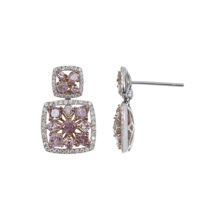 2 1/3 Ct. T.w. Pink Diamond 18k Gold Drop Earrings