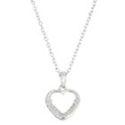 Diamonart Womens 3/8 Ct. T.w. White Cubic Zirconia Heart Pendant Necklace