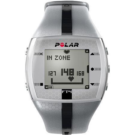 Polar Ft4 Mens Heart-rate Monitor Chronograph Silver-tone Strap Watch