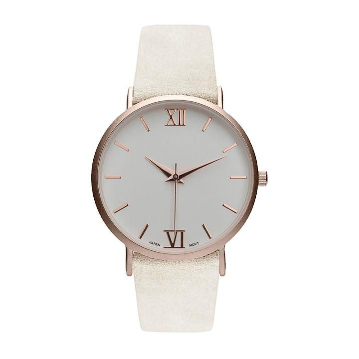 Geneva Platinum Womens White Strap Watch-10106