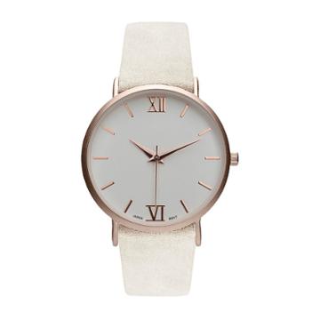 Geneva Platinum Womens White Strap Watch-10106