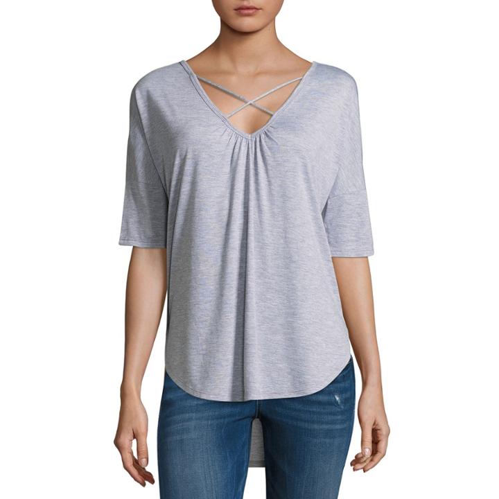A.n.a Short Sleeve Criss Cross Tee