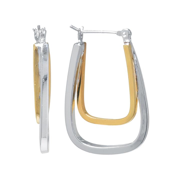 Silver Reflections Silver Reflection Silver Over Brass Hoop Earrings