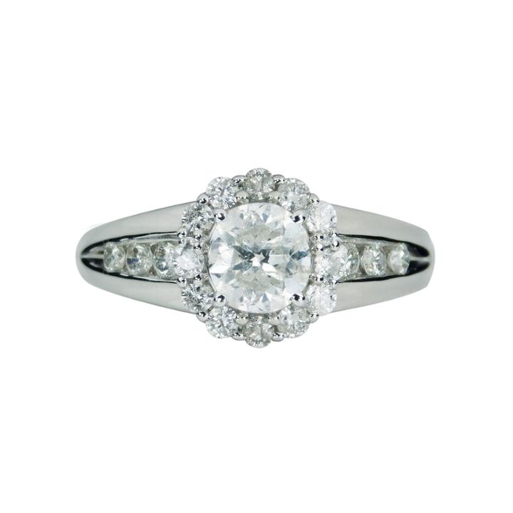 Womens 1 1/4 Ct. T.w. Round White Diamond 14k Gold Engagement Ring
