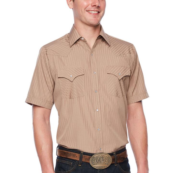 Ely Cattleman Short Sleeve Tonal Button-front Shirt