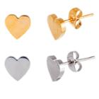 Two-tone Ip Stainless Steel 2-pc. Heart Stud Earring Set