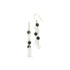 Cultured Freshwater Pearl And Dyed Onyx Linear Drop Earrings