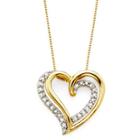 1/6 Ct. T.w. Diamond 10k Yellow Gold Openwork Double-heart Pendant Necklace