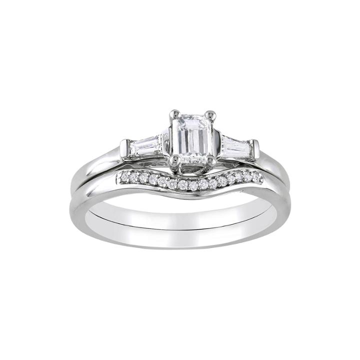 3/4 Ct. T.w. Emerald-cut Diamond Bridal Ring Set