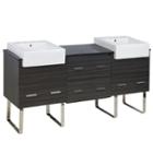 68.75-in. W 18-in. D Modern Plywood-melamine Vanity Base Set Only In Dawn Grey