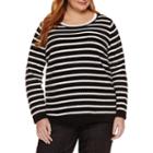Liz Claiborne Long Sleeve Scoop Neck Pullover Sweater-plus