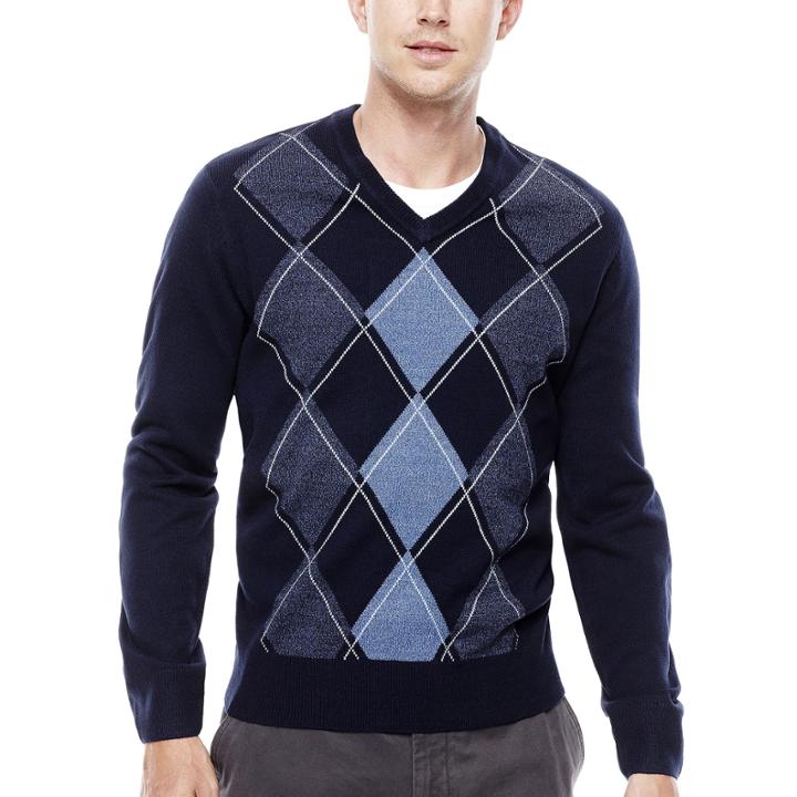 Dockers V-neck Argyle Pullover Sweater