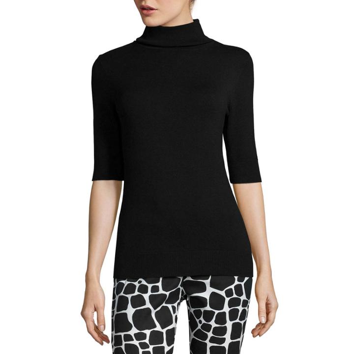 Liz Claiborne Elbow-sleeve Turtleneck Sweater