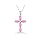 Womens Pink Sapphire Pendant Necklace