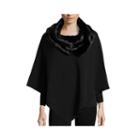 Mixit&trade; Fleece Poncho With Faux Fur Cowlneck