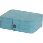 Mele & Co. Giana Aqua Plush Fabric Jewelry Box W/ Lift-out Tray