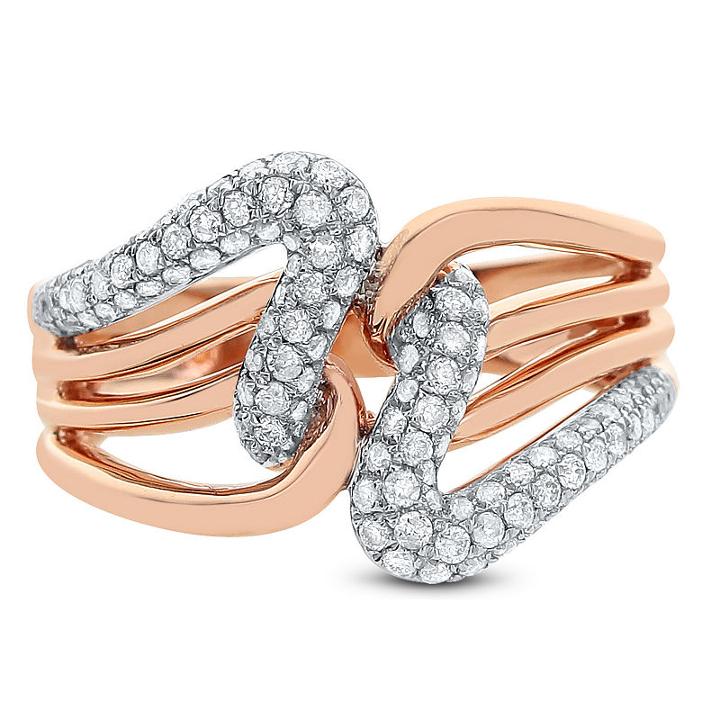 Womens 5/8 Ct. T.w. Diamond White 14k Rose Gold Cocktail Ring