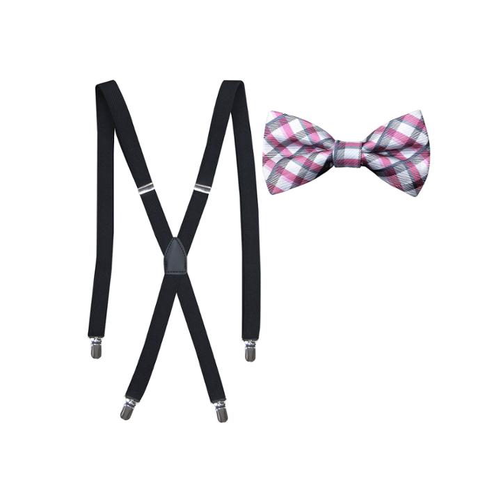 Jf J.ferrar Plaid Bow Tie Set