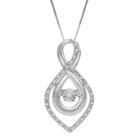 Love In Motion&trade; 1/10 Ct. T.w. Diamond Sterling Silver Teardrop Pendant Necklace