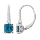 Genuine London Blue Topaz & Diamond Accent Sterling Silver Earrings