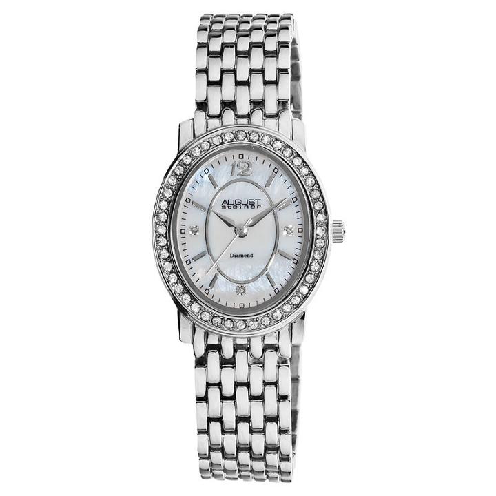 N By Nicole Miller Womens Silver Tone Strap Watch-as-8043ss