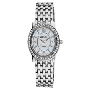 N By Nicole Miller Womens Silver Tone Strap Watch-as-8043ss