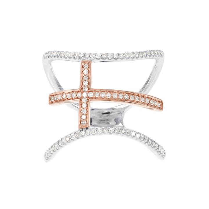 Womens 1/4 Ct. T.w. White Diamond 14k Gold Cocktail Ring
