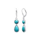 Enhanced Turquoise Sterling Silver Double-drop Earrings