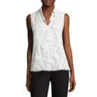 Liz Claiborne Sleeveless V Neck Woven Floral Blouse