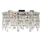 Cascade Collection 4 Light 7.5 Round Chrome Finish And Clear Crystal Flush Mount Ceiling Light