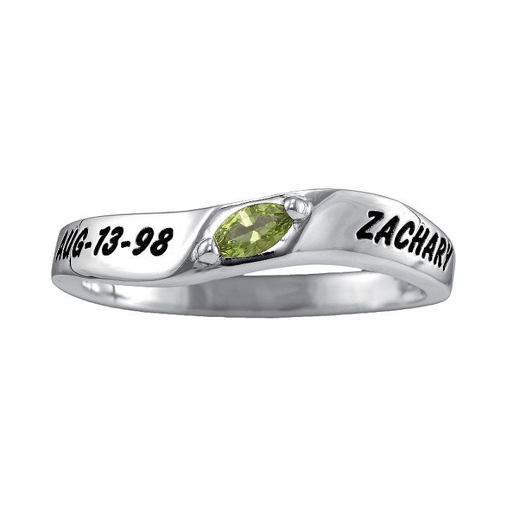 Womens Simulated Marquise Multi Color Multi Stone 10k Gold Stackable Ring