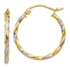 14k Gold 21mm Round Hoop Earrings