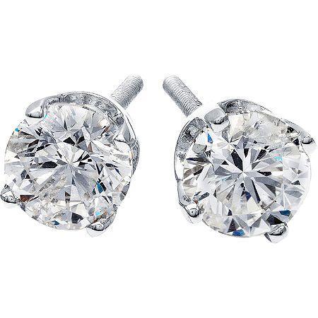 1 Ct. T.w. Diamond Stud Earrings 14k White Gold