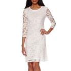 Tiana B. 3/4-sleeve Lace Trapeze Dress - Tall