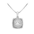 Love In Motion&trade; Lab-created White Sapphire Cushion-cut Pendant Necklace