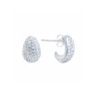 Sparkle Allure Round Crystal Silver Over Brass Stud Earrings