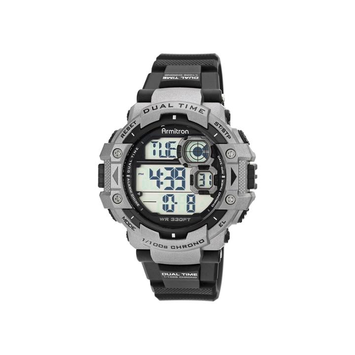Armitron Mens Black Nylon Strap Chronograph Watch 40/8309gry