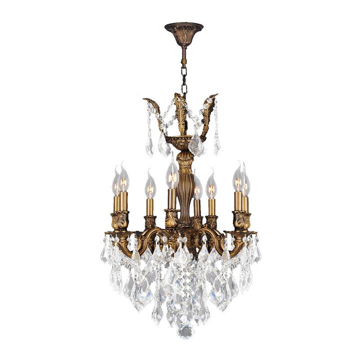 Versailles Collection 8 Light Antique Bronze Finish And Crystal Chandelier