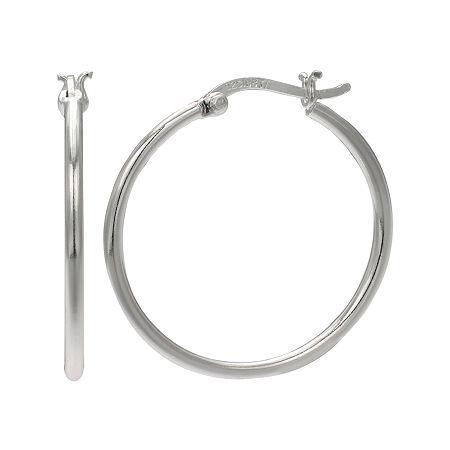 Sterling Silver 27mm Polished Hoop Earrings