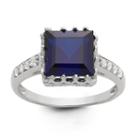 Womens Lab Created Sapphire Pink Sterling Silver Cocktail Ring