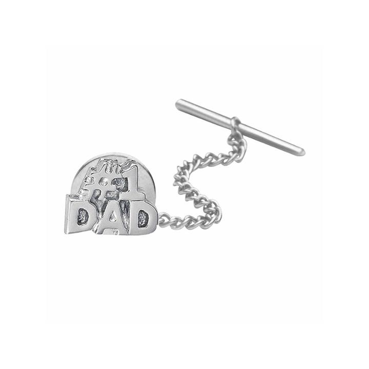 No.1 Dad Rhodium-plated Tie Tack