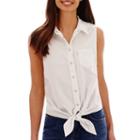 Levi's Sleeveless Tie-front Swiss Dot Shirt